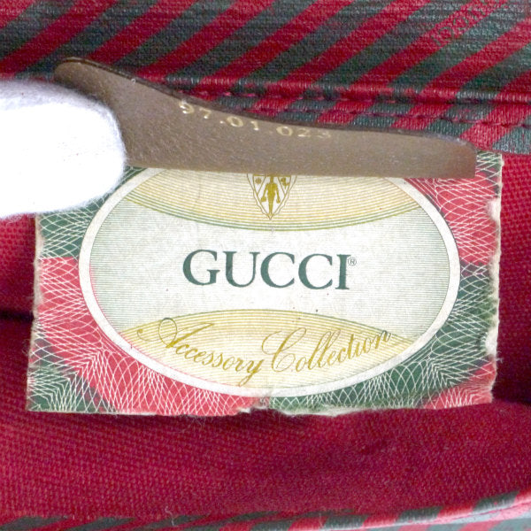OLD Gucci Rigateライン マルチポーチ（赤緑）