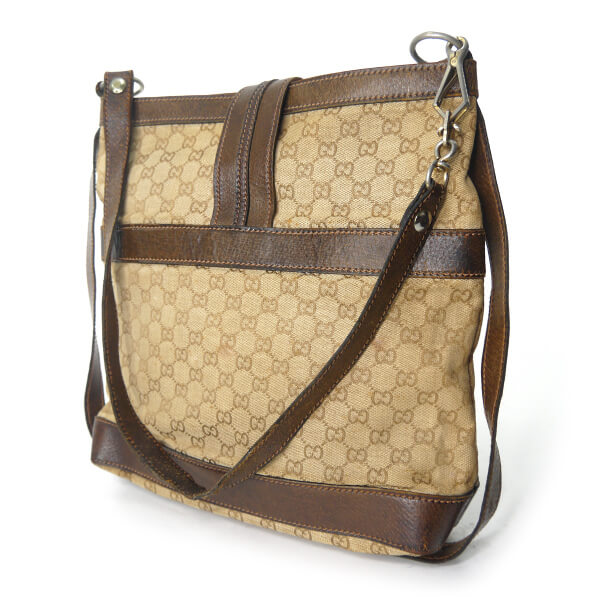 OLD Gucci　70s希少!ジャガードフック金具ショルダー（茶）