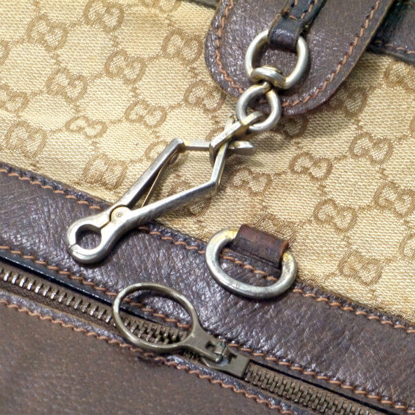 OLD Gucci　70s希少!ジャガードフック金具ショルダー（茶）