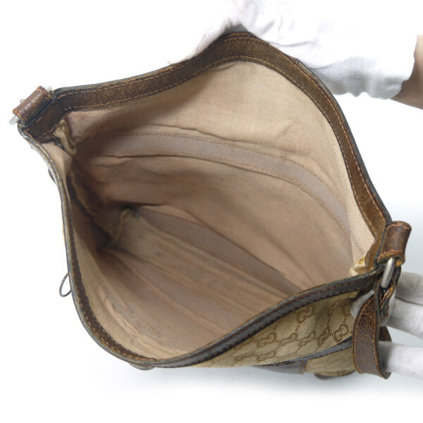 OLD Gucci　70s希少!ジャガードフック金具ショルダー（茶）