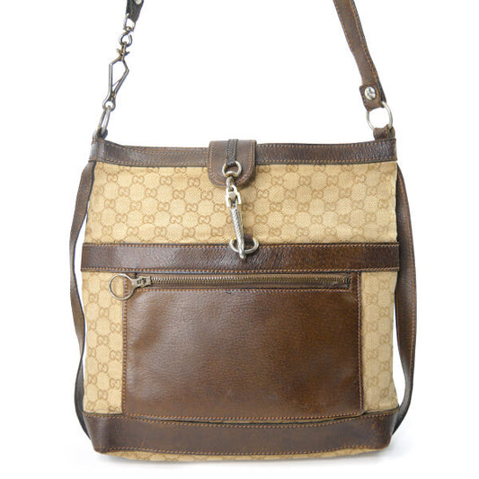 OLD Gucci　70s希少!ジャガードフック金具ショルダー（茶）