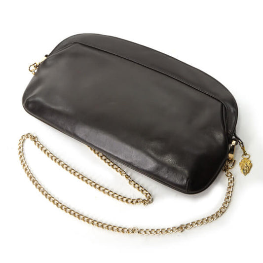 OLD Gucci　総革レアG金具2WAYチェーンバッグ（濃茶）