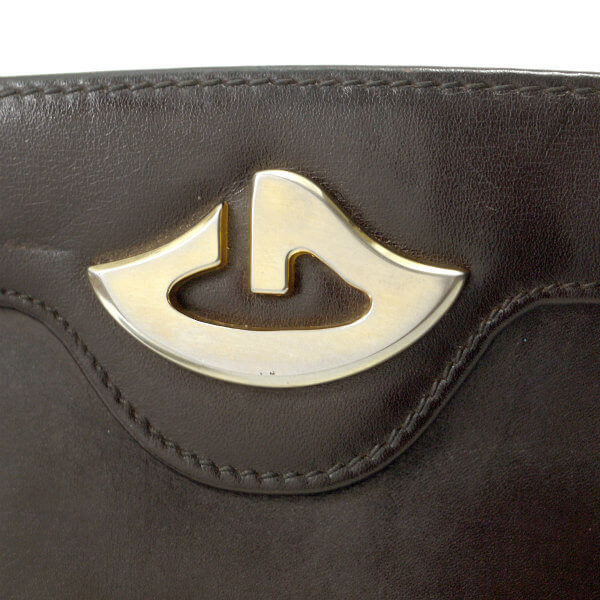 OLD Gucci　総革レアG金具2WAYチェーンバッグ（濃茶）