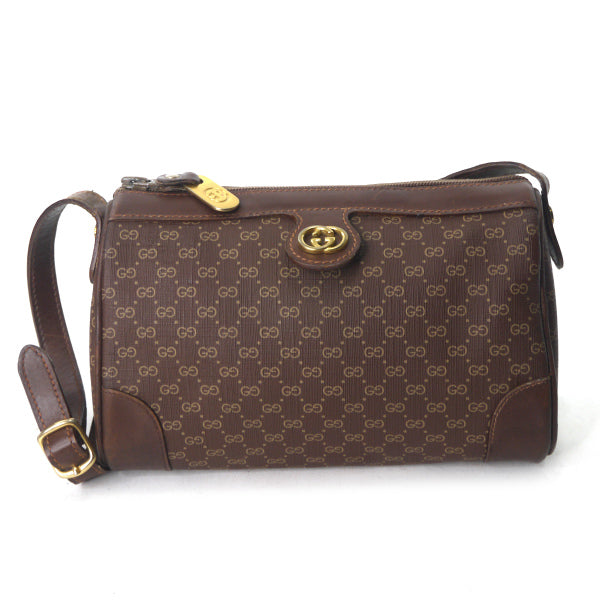 OLD Gucci マイクロGG筒型ポシェット（茶）