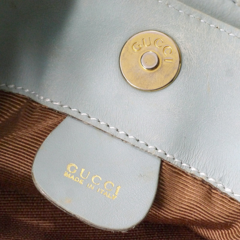 OLD Gucci　レア!!ホーボー２Wayスエードバンブーバッグ（水色・中）