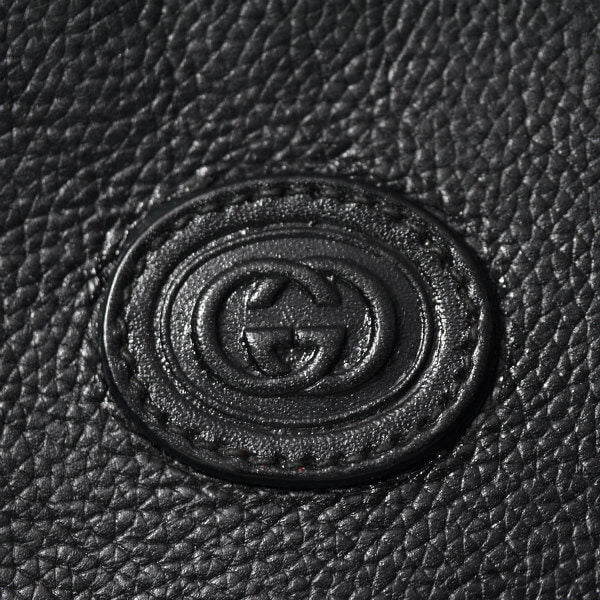 OLD Gucci　型押しレザー シェリーショルダー（黒）