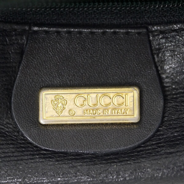 OLD Gucci　型押しレザー シェリーショルダー（黒）