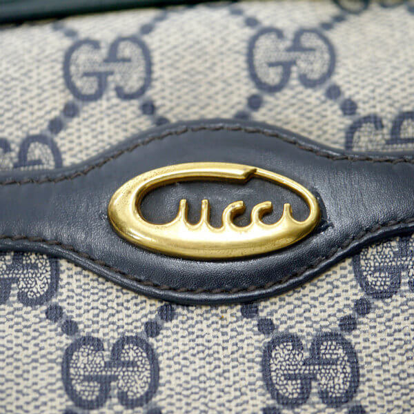 OLD Gucci　70s!筆記体ロゴ チェーンポシェット（青）