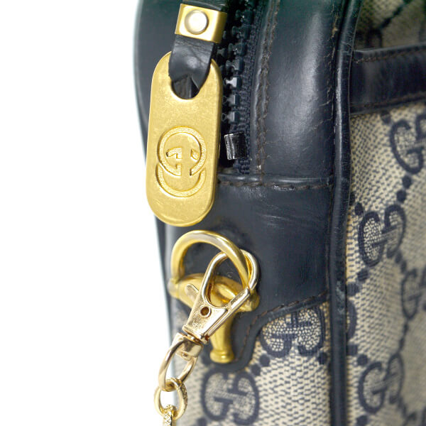 OLD Gucci　70s!筆記体ロゴ チェーンポシェット（青）