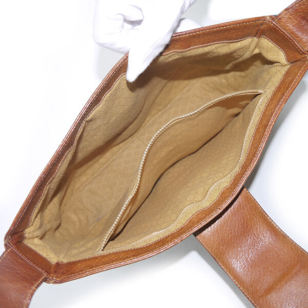 OLD Gucci ＜訳あり＞ブーツマーク金具ショルダー（キャメル）