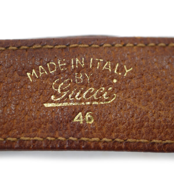 OLD Gucci ＜訳あり＞ブーツマーク金具ショルダー（キャメル）