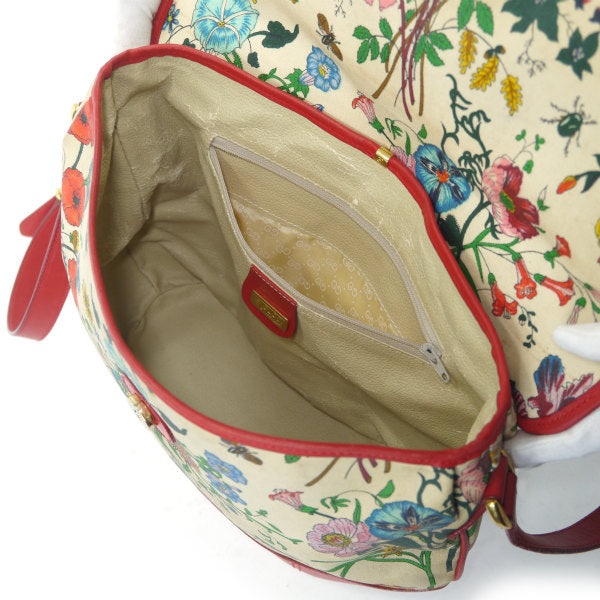 OLD Gucci　＜訳あり＞フローラ柄ショルダーバッグ（赤）
