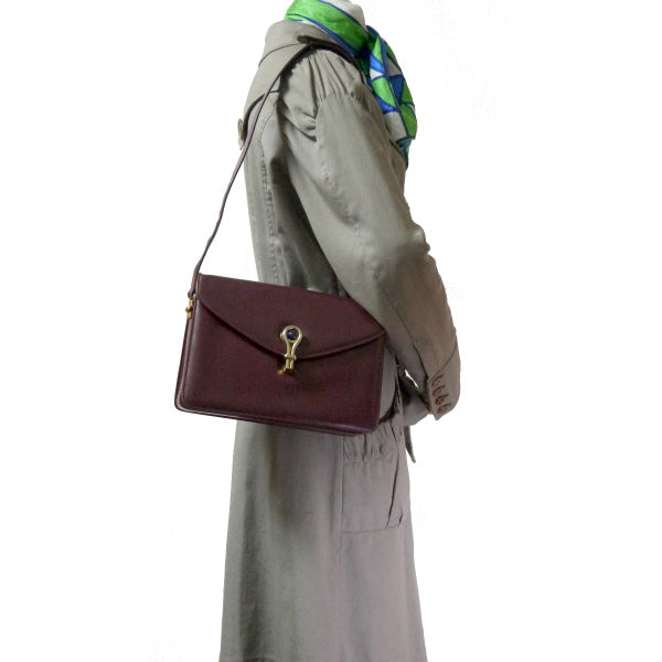 OLD Gucci  60s!  ラピス総革製お宝バッグ（ボルドー）