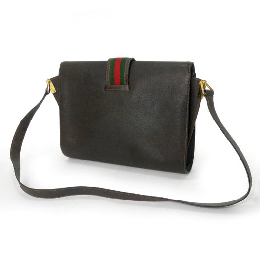 OLD Gucci　ピグスキンレザー シェリーショルダー（茶）