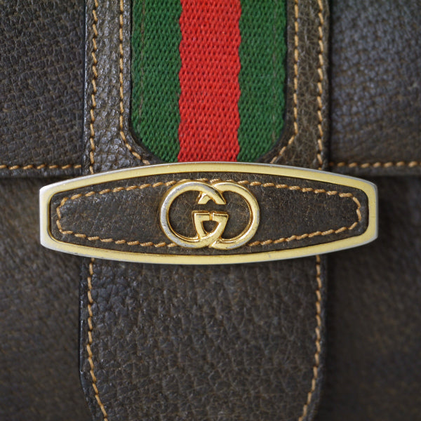 OLD Gucci　ピグスキンレザー シェリーショルダー（茶）