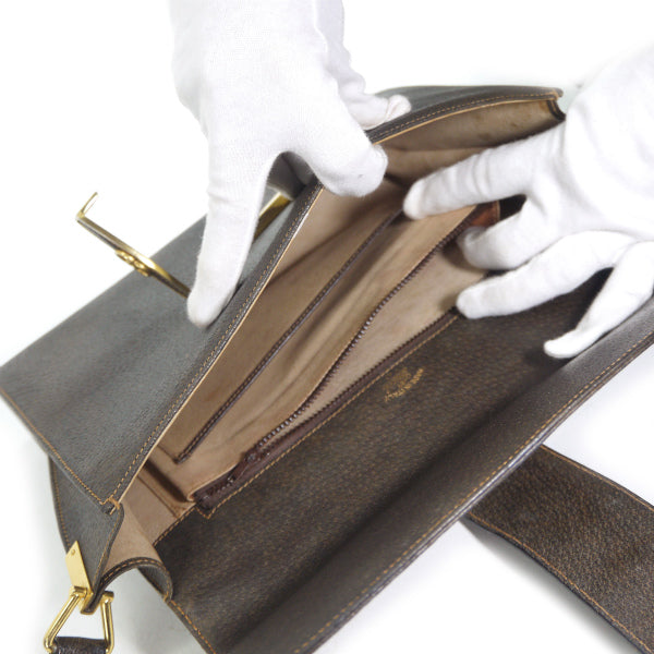 OLD Gucci　ピグスキンレザー シェリーショルダー（茶）