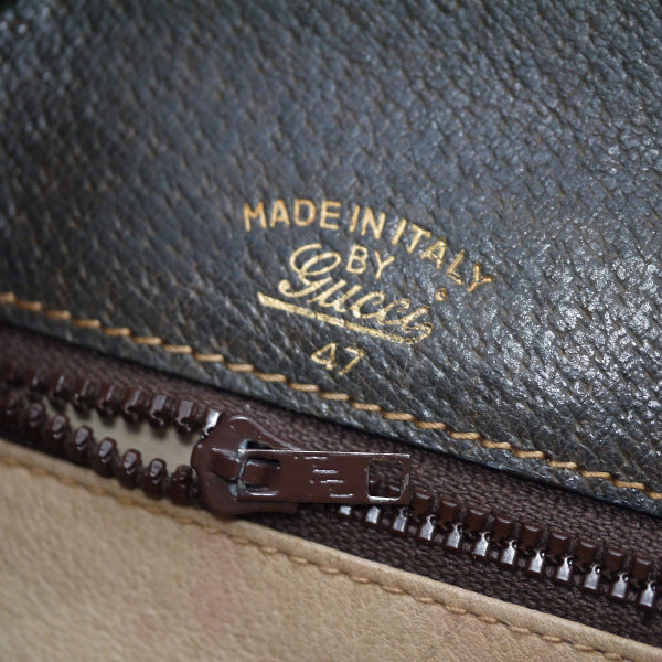 OLD Gucci　ピグスキンレザー シェリーショルダー（茶）