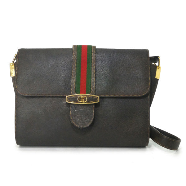 OLD Gucci　ピグスキンレザー シェリーショルダー（茶）