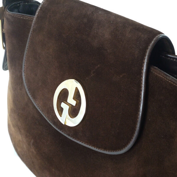 OLD Gucci 　1973スエードワンショルダー（濃茶）