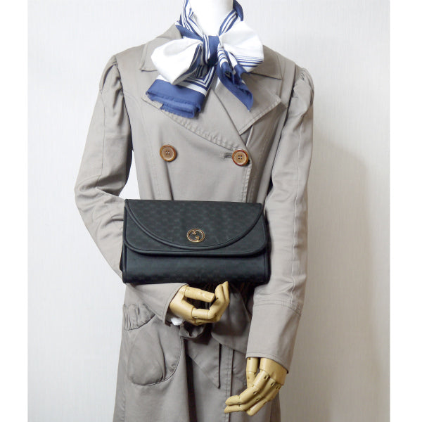 OLD Gucci　マイクロGG クラッチバッグ（黒）
