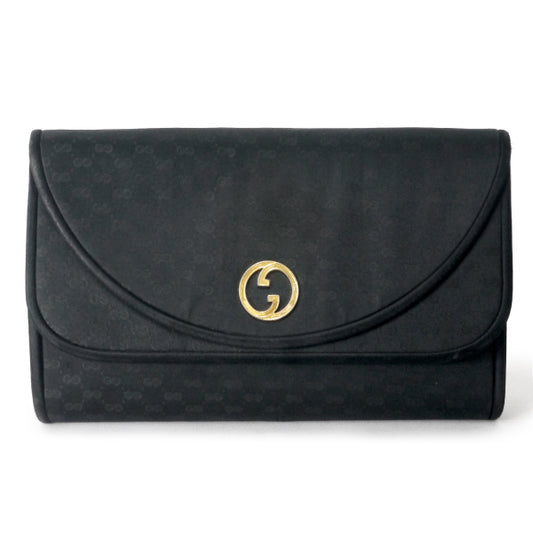 OLD Gucci　マイクロGG クラッチバッグ（黒）