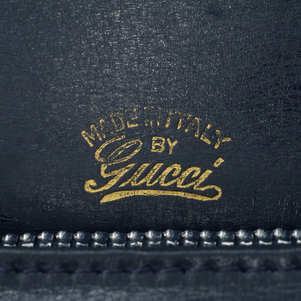 186005 OLD GUCCI ハンドバッグ ネイビー ラピスラズリ/スエード