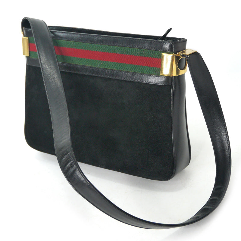 OLD Gucci　70s!!シェリースエードワンショルダー（黒）