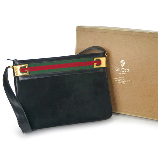 OLD Gucci　70s!!シェリースエードワンショルダー（黒）