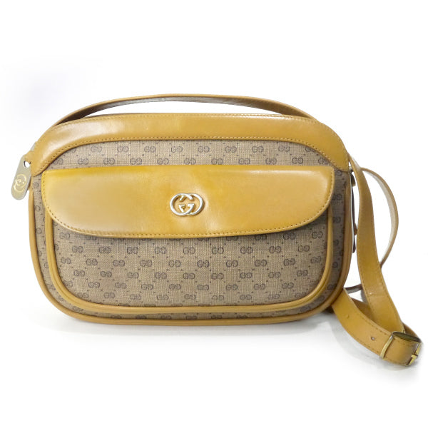OLD Gucci マイクロGG外ポケットショルダー（キャメル）