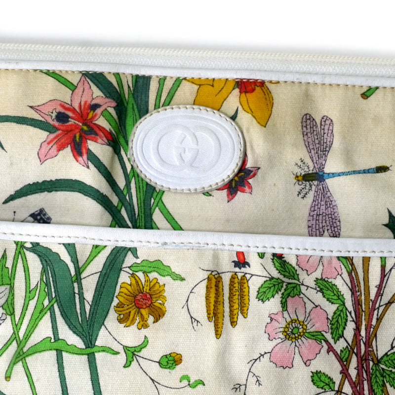 OLD Gucci　フローラ柄 薄型2WAYバッグ（白）