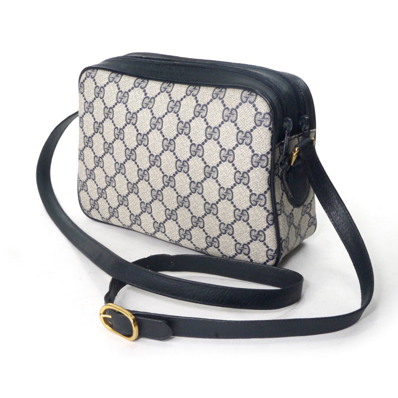 OLD Gucci　サイドミニシェリーGG柄ショルダー（青）