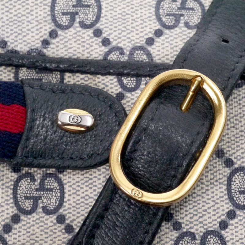 OLD Gucci　サイドミニシェリーGG柄ショルダー（青）