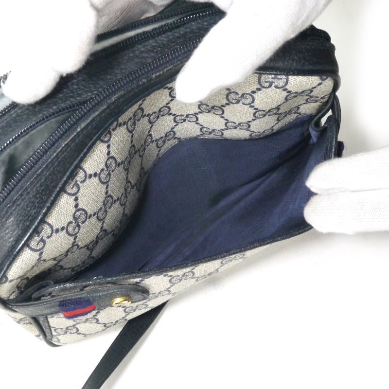 OLD Gucci　サイドミニシェリーGG柄ショルダー（青）