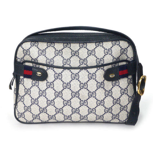 OLD Gucci　サイドミニシェリーGG柄ショルダー（青）