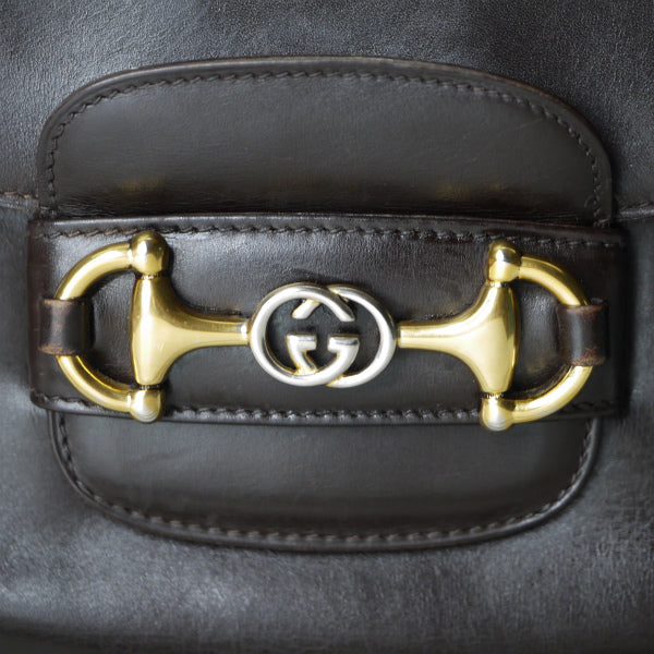 OLD Gucci　総革ビット&GG金具2WAYショルダー（濃茶）