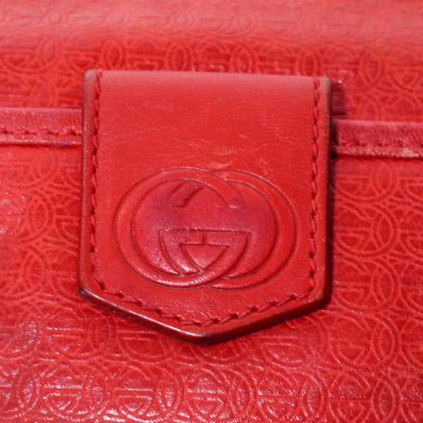 OLD Gucci 80s総革GG型押しミニショルダー（赤）