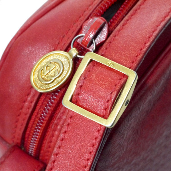 OLD Gucci 80s総革GG型押しミニショルダー（赤）