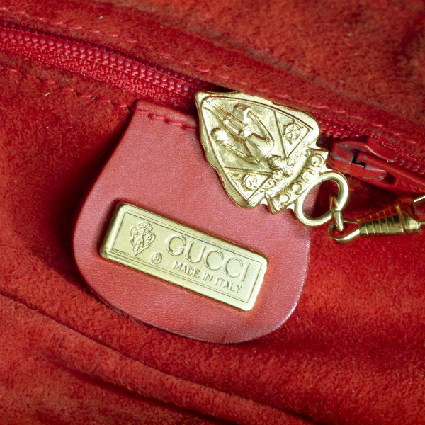 OLD Gucci 80s総革GG型押しミニショルダー（赤）