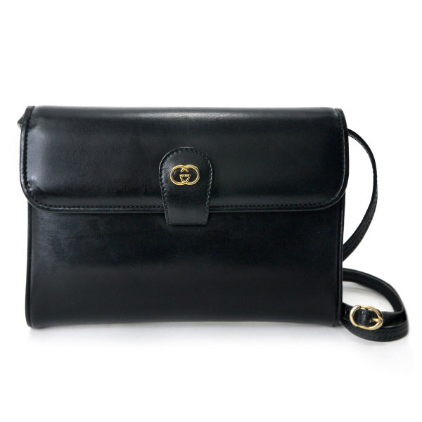 OLD Gucci　総革製2WAYショルダーバッグ（黒）