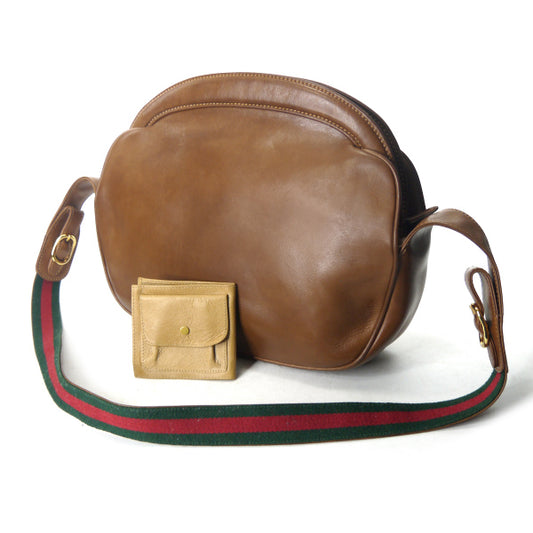 OLD Gucci　激レア!!ビット金具レザーシェリーショルダー（飴色）