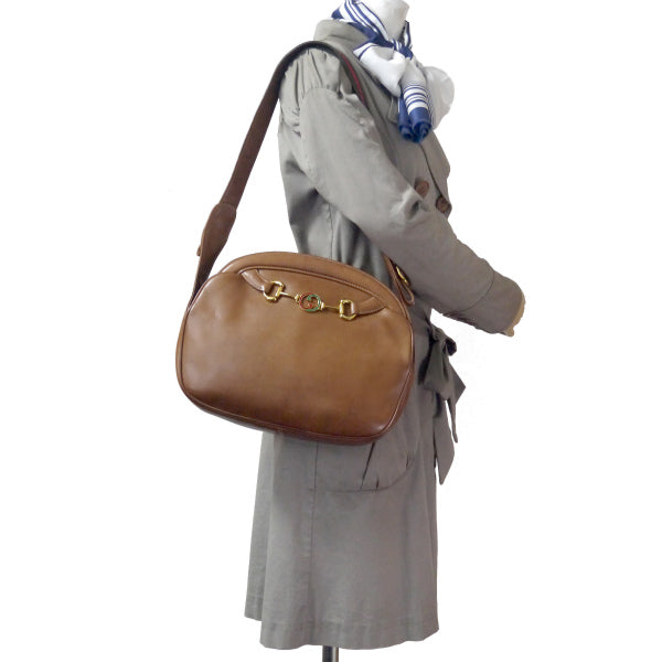 OLD Gucci　激レア!!ビット金具レザーシェリーショルダー（飴色）