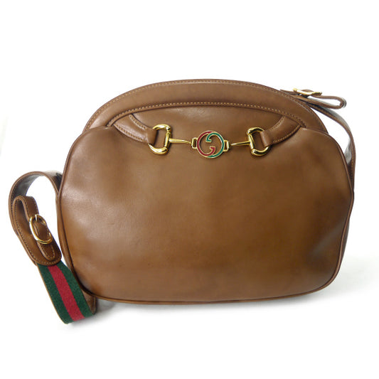 OLD Gucci　激レア!!ビット金具レザーシェリーショルダー（飴色）