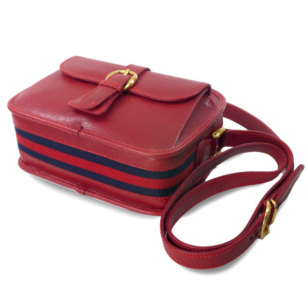 オールドグッチ　レザーミニショルダー（赤）