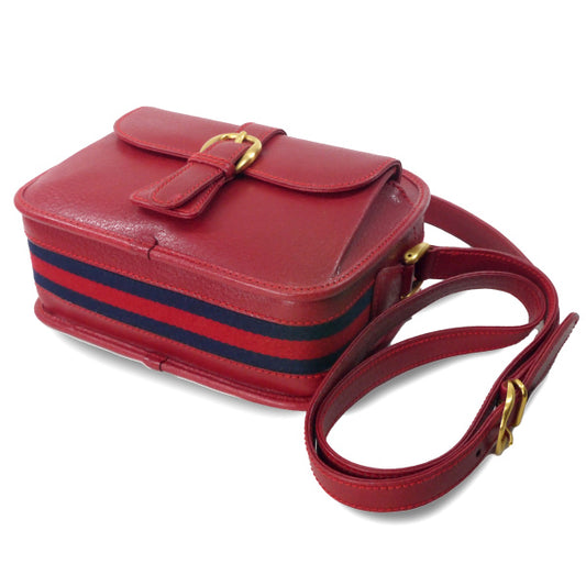 オールドグッチ　レザーミニショルダー（赤）