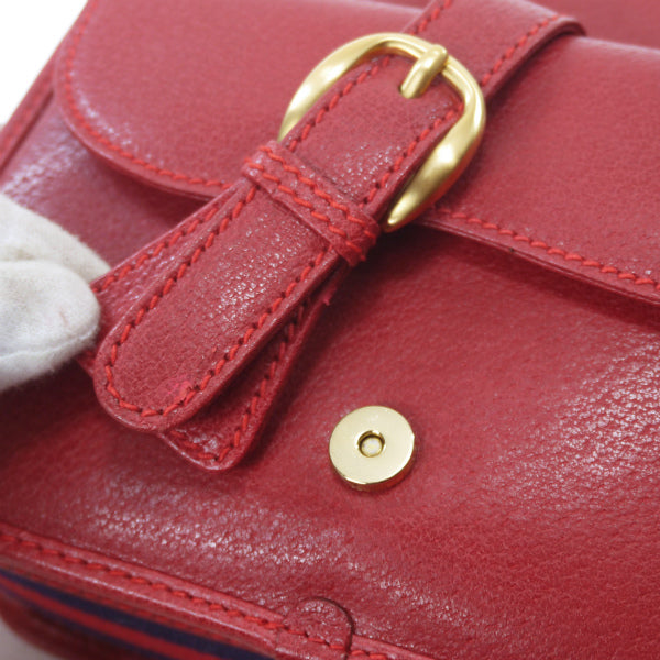 オールドグッチ　レザーミニショルダー（赤）