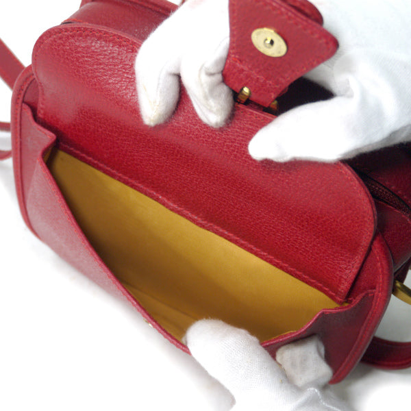 オールドグッチ　レザーミニショルダー（赤）
