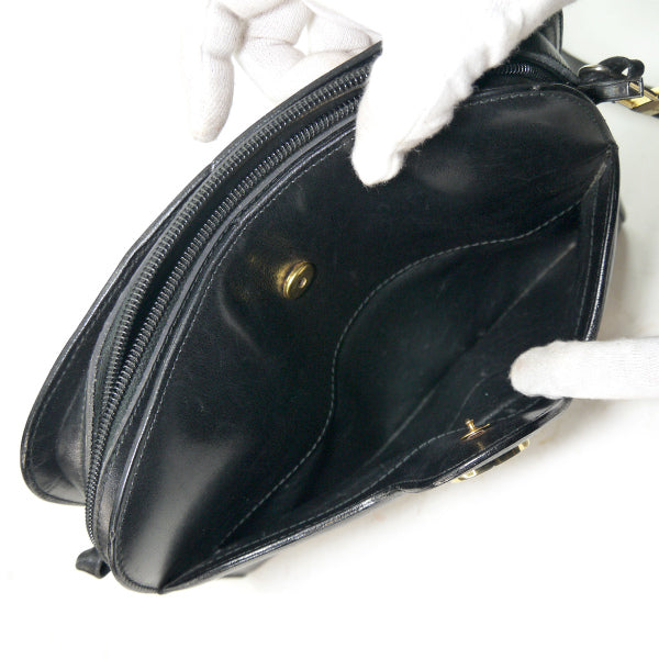 OLD Gucci　GGロゴプレート2WAYバッグ（黒）