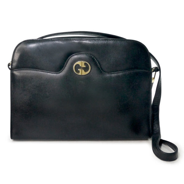 OLD Gucci　GGロゴプレート2WAYバッグ（黒）