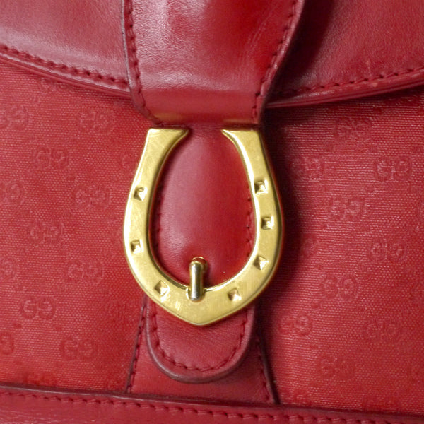OLD Gucci　ホースシュー金具マイクロGGショルダー（赤）