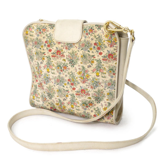 OLD Gucci　南京錠ロック フローラミニバッグ（白）